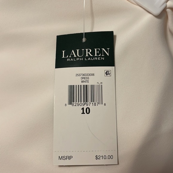 Cream color Ralph Lauren evening gown with one shoulder and back drape. - Picture 2 of 3